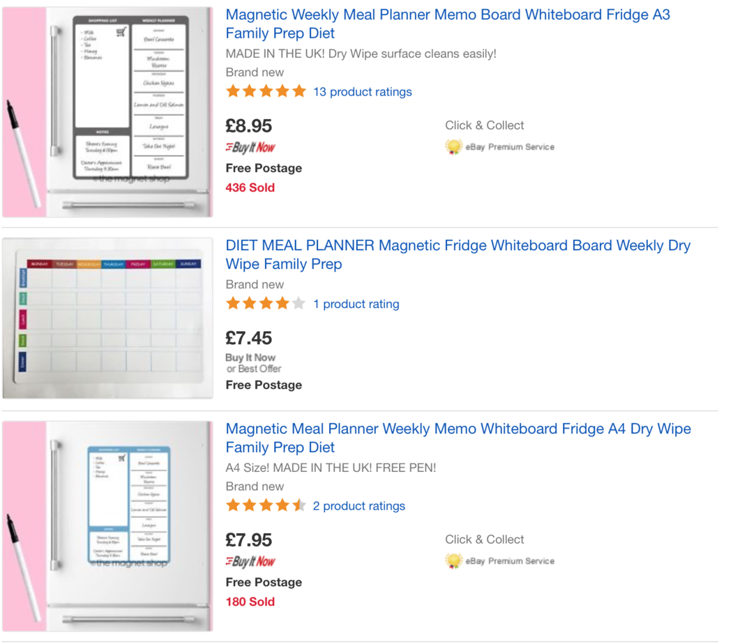 eBay search whiteboard