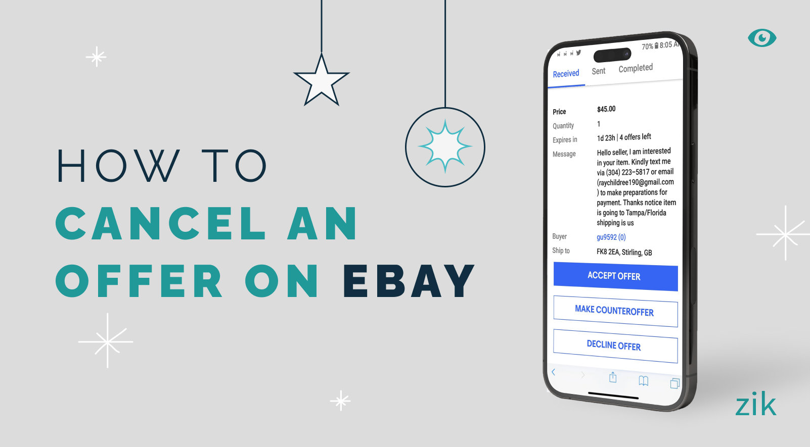 How to cancel an offer on eBay.