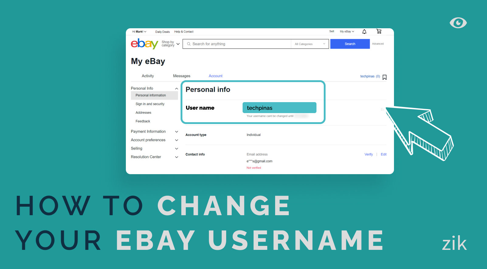 how to change your ebay username